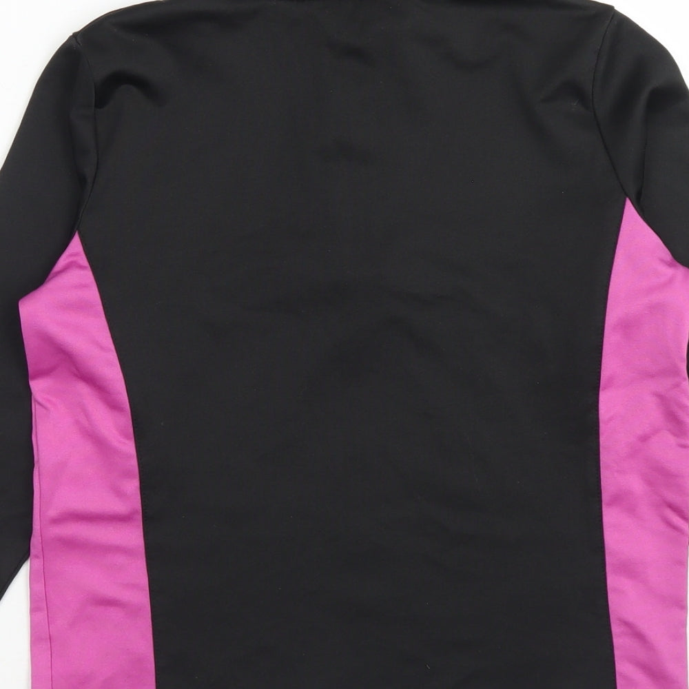 Crane Girls Black Colourblock Polyester Pullover Sweatshirt Size 9-10 Years  Zip