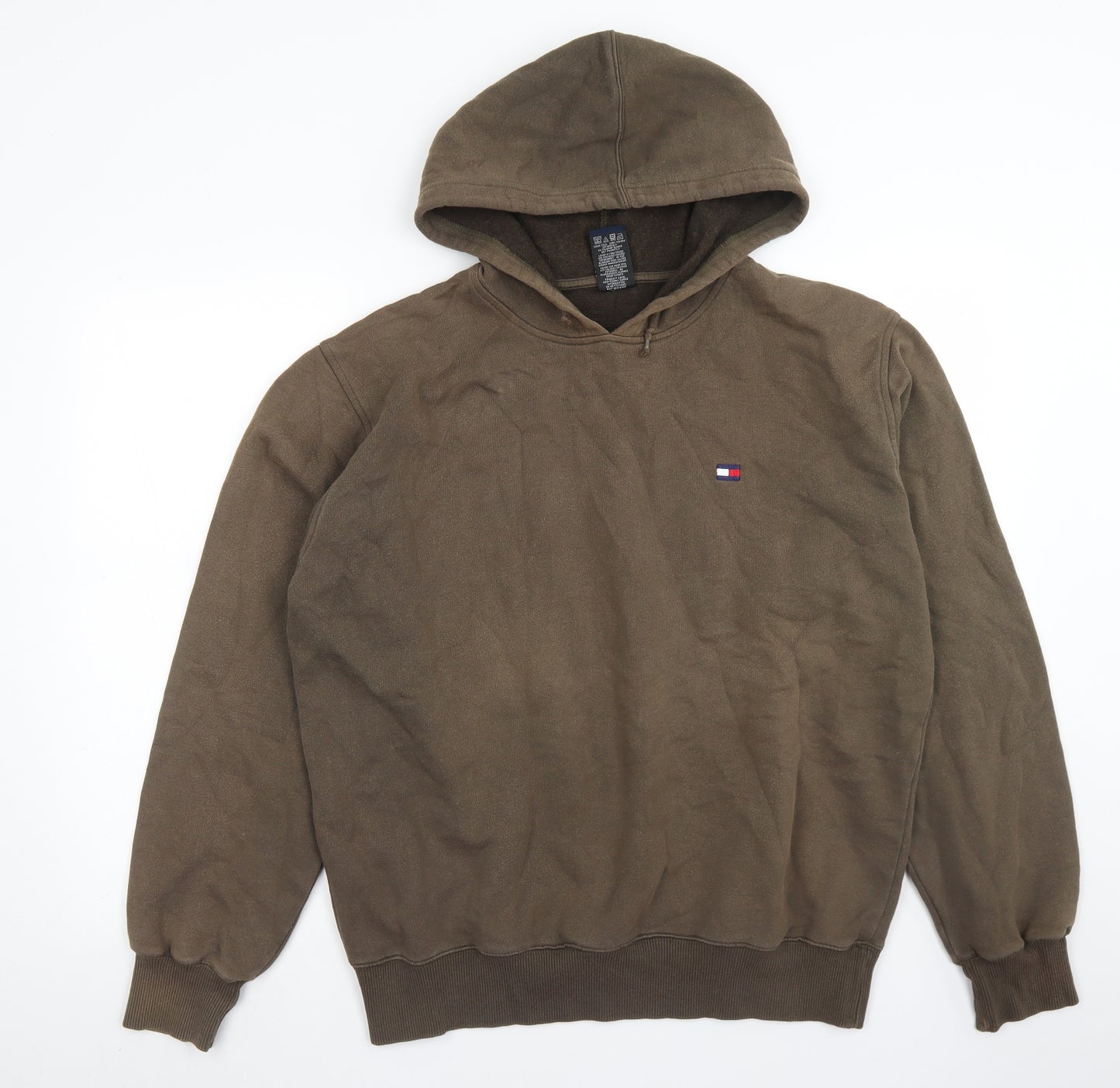 Tommy Jeans Mens Green  Cotton Pullover Hoodie Size L