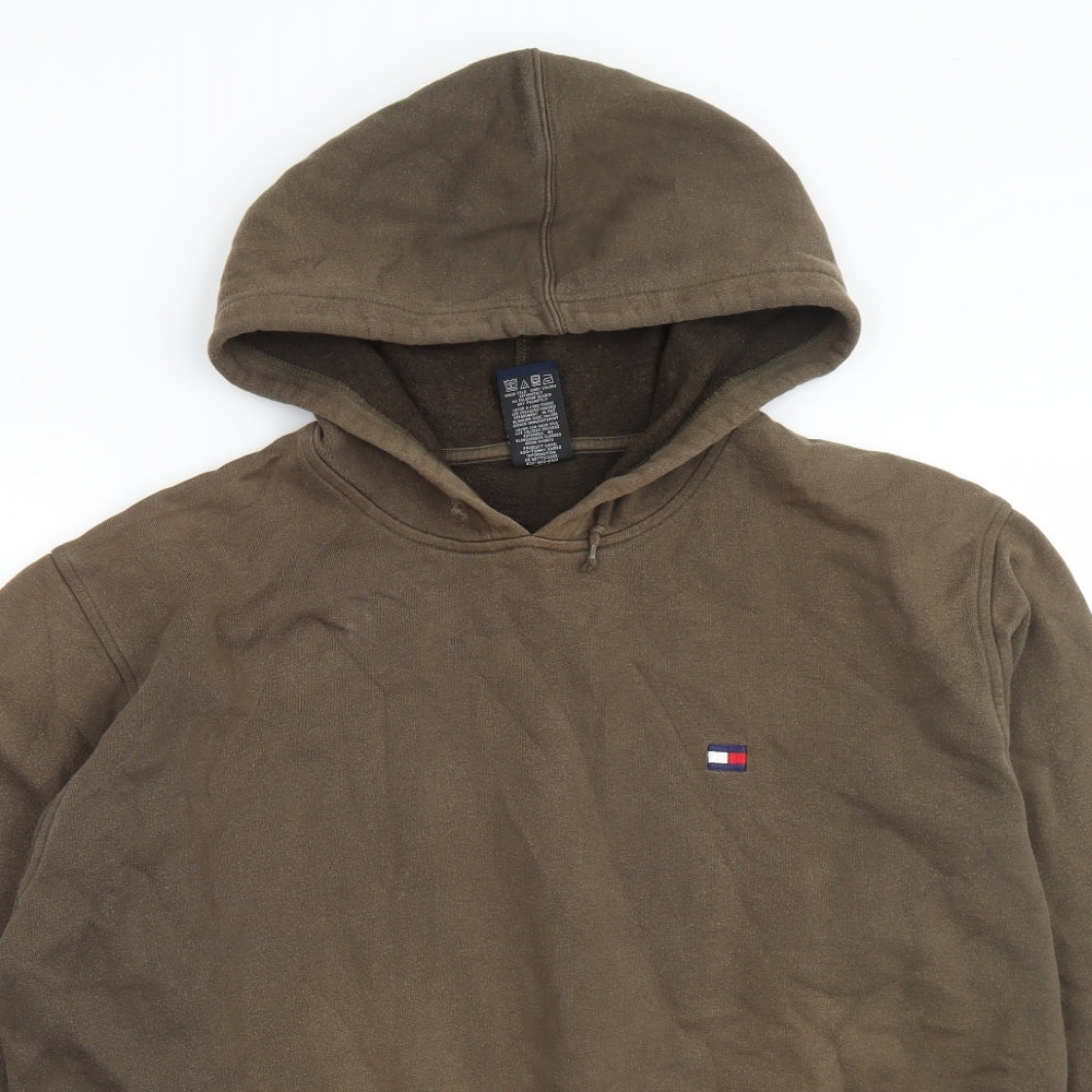 Tommy Jeans Mens Green  Cotton Pullover Hoodie Size L