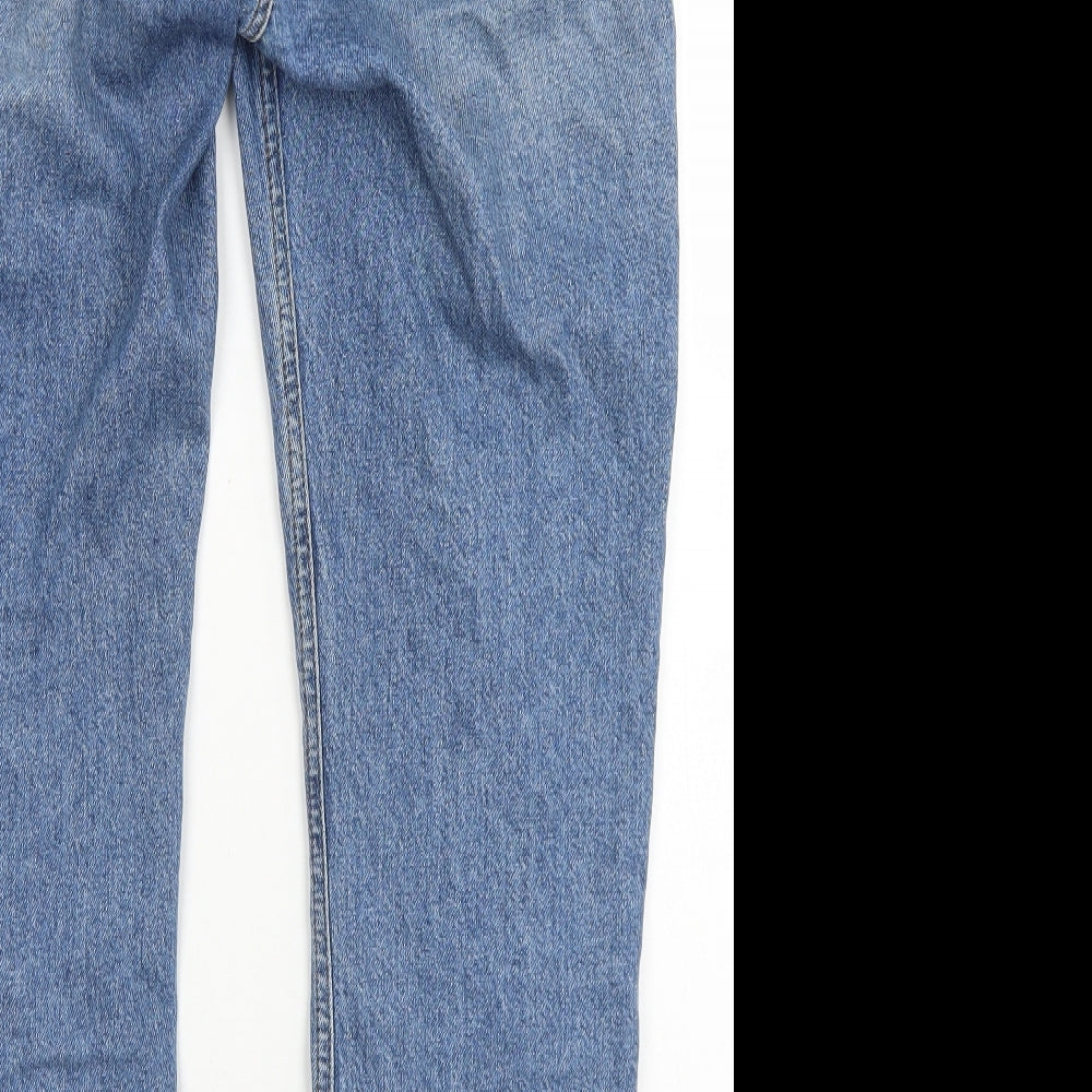 River Island Womens Blue  Cotton Mom Jeans Size 10 L27 in Regular Button