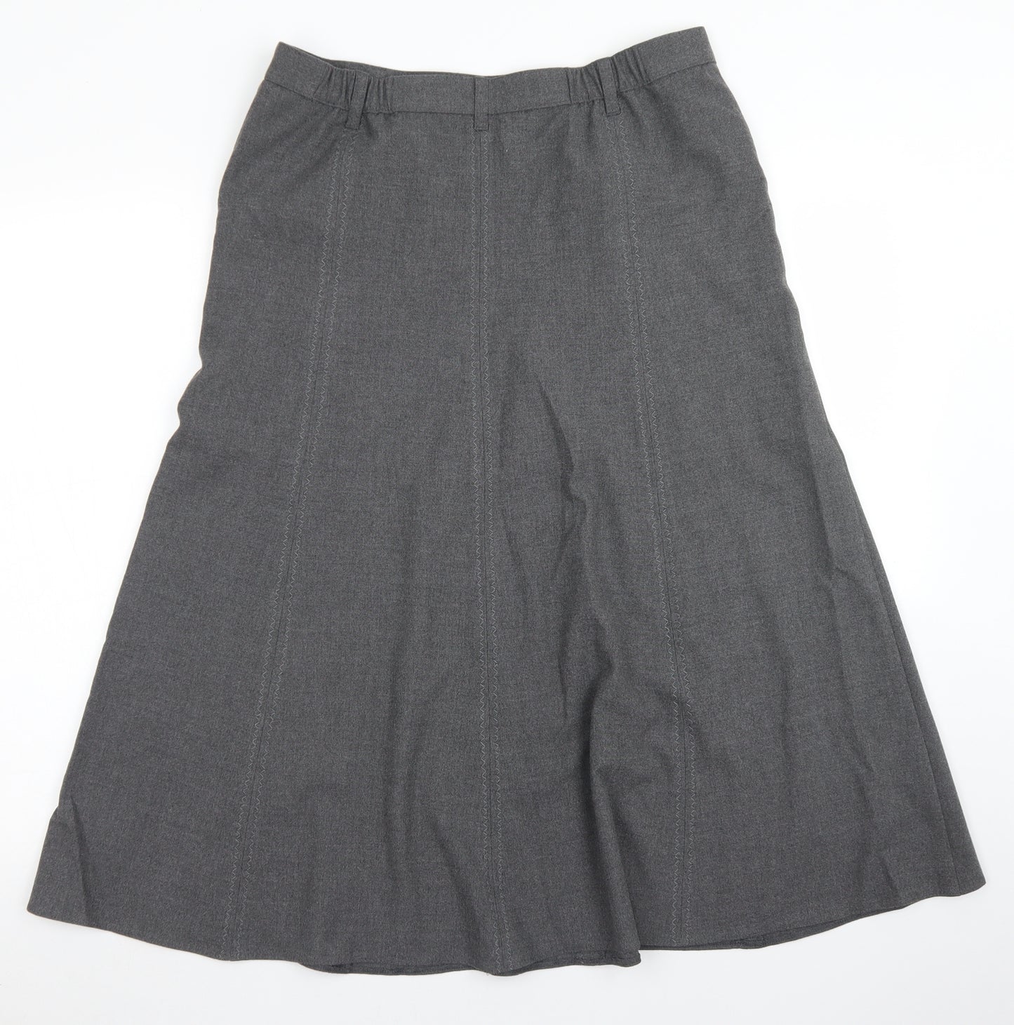 Marks & Spencer Womens Grey  Viscose Flare Skirt Size 12   Zip