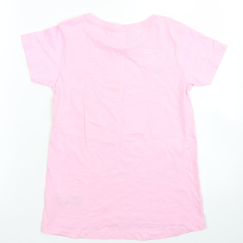 Mojang Girls Pink  Cotton Basic T-Shirt Size 12 Years Crew Neck  -  Minecraft Charaters