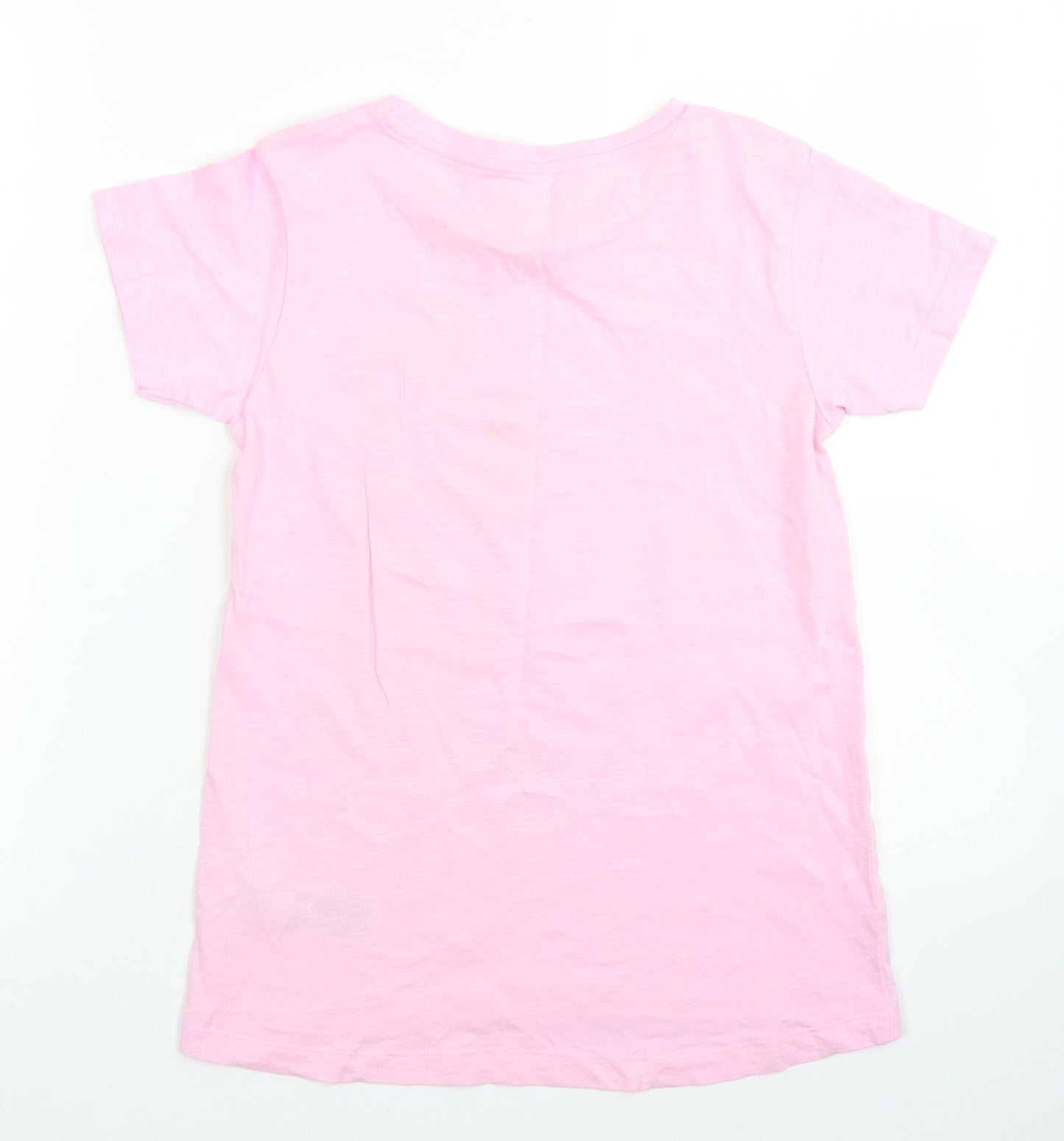 Mojang Girls Pink  Cotton Basic T-Shirt Size 12 Years Crew Neck  -  Minecraft Charaters