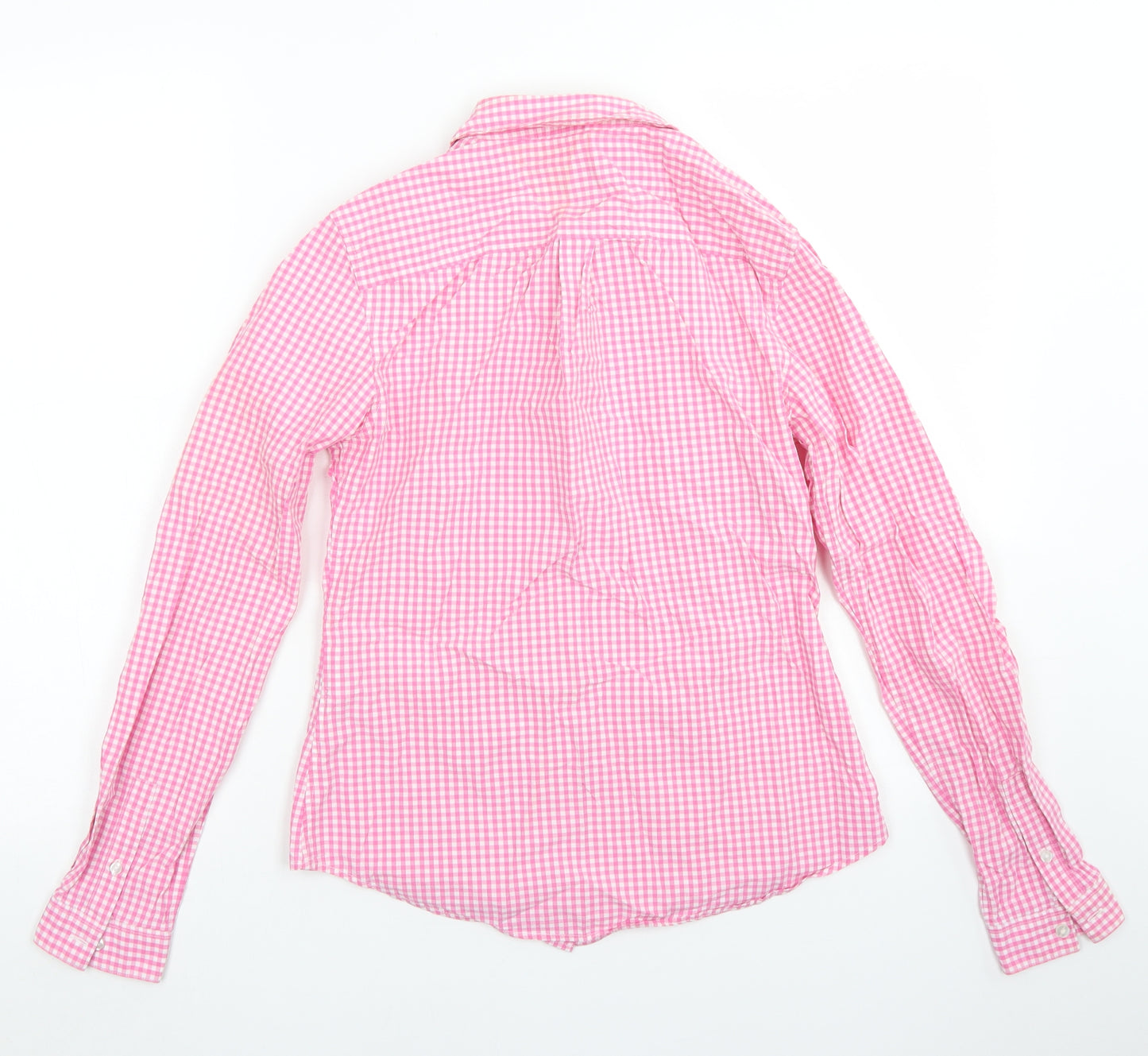 Jack Wills Womens Pink Check Cotton Basic Button-Up Size 8 Collared