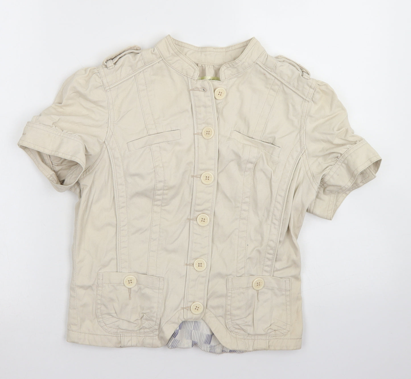 Miss Selfridge Womens Beige   Jacket  Size 10  Button