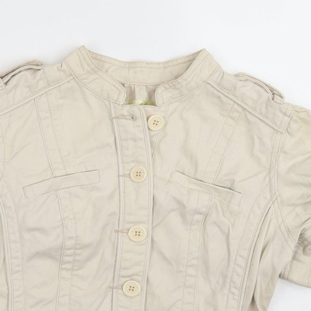 Miss Selfridge Womens Beige   Jacket  Size 10  Button