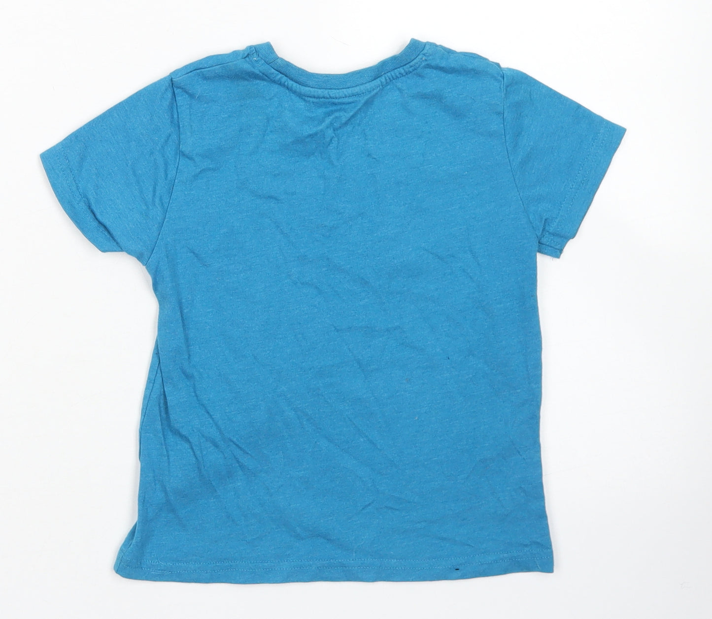 Rebel Boys Blue  Cotton Basic T-Shirt Size 3-4 Years Crew Neck