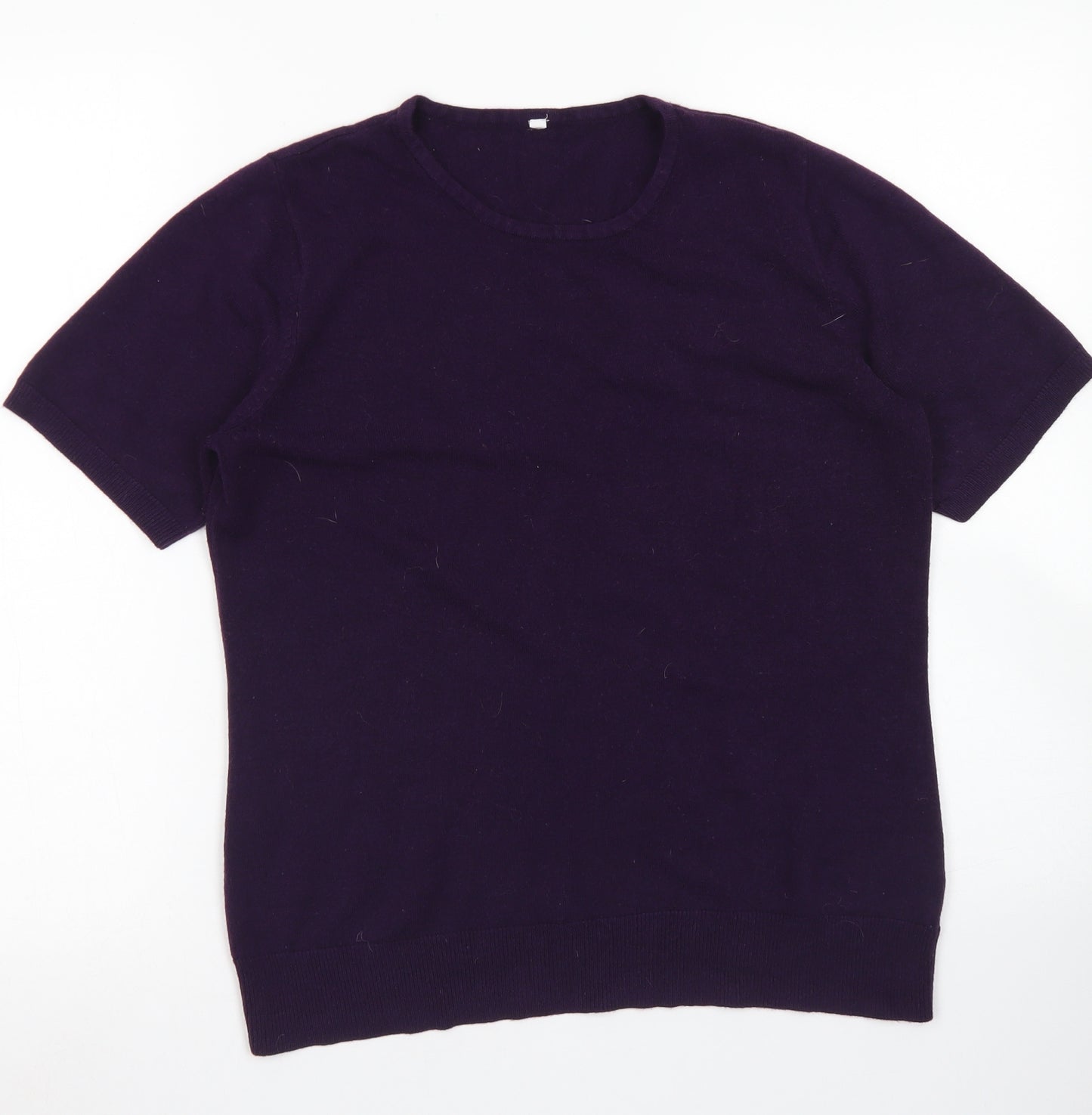 hs Womens Purple Crew Neck  Acrylic Pullover Jumper Size 14