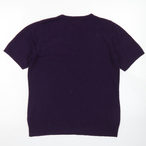 hs Womens Purple Crew Neck  Acrylic Pullover Jumper Size 14