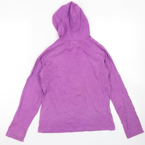 NEXT Girls Purple  Cotton Basic T-Shirt Size 11 Years Crew Neck  - Bang on the Door Groovy Chick