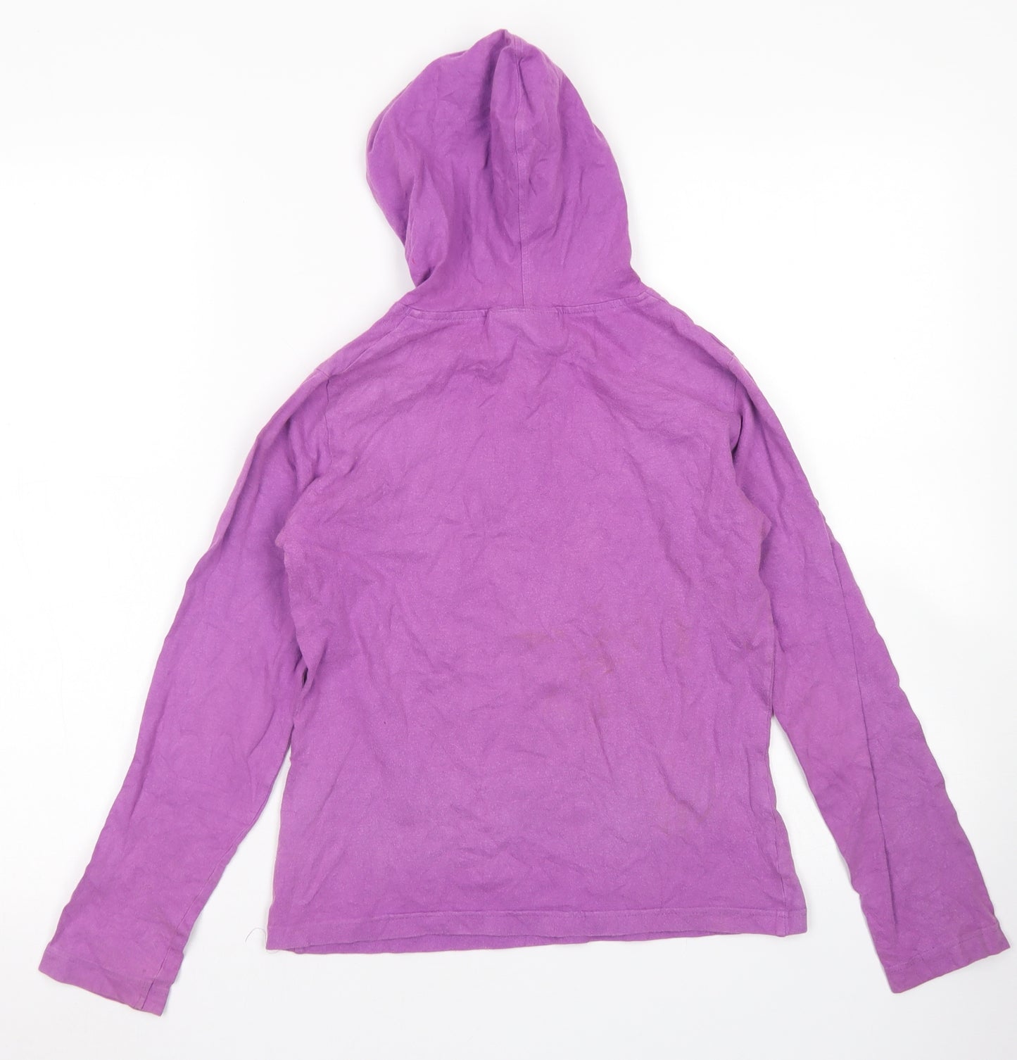 NEXT Girls Purple  Cotton Basic T-Shirt Size 11 Years Crew Neck  - Bang on the Door Groovy Chick
