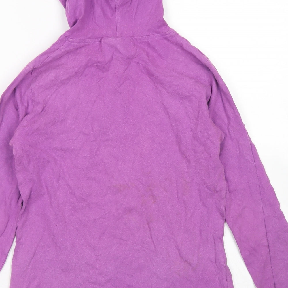 NEXT Girls Purple  Cotton Basic T-Shirt Size 11 Years Crew Neck  - Bang on the Door Groovy Chick