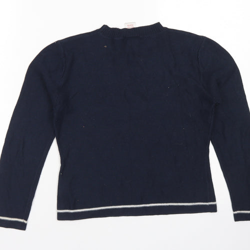 NEXT Girls Blue Crew Neck  Acrylic Pullover Jumper Size 11-12 Years