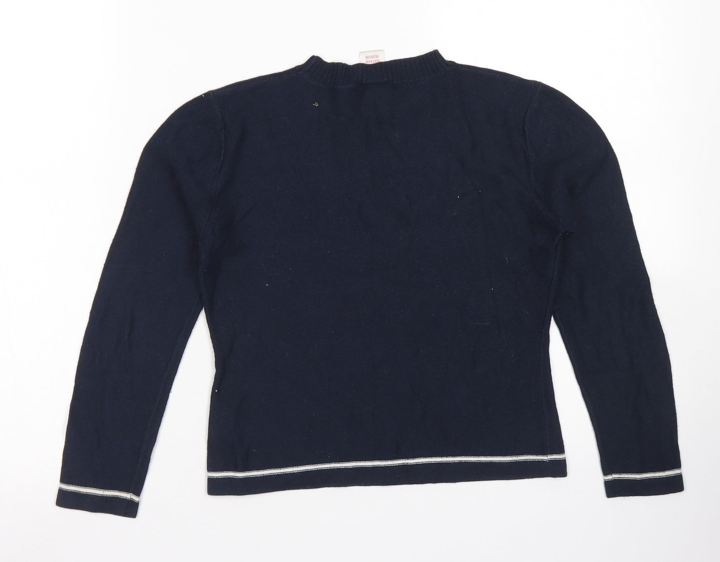NEXT Girls Blue Crew Neck  Acrylic Pullover Jumper Size 11-12 Years
