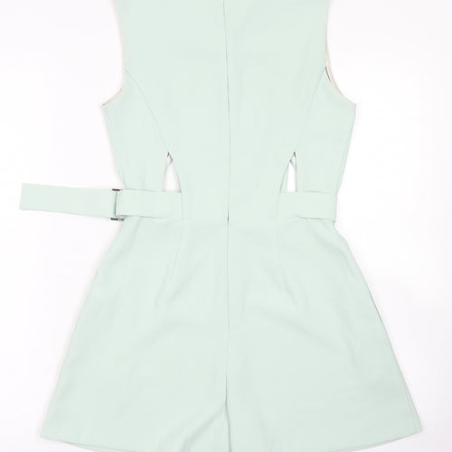 Topshop Womens Blue  Polyester Playsuit One-Piece Size 4  Zip - cut outs