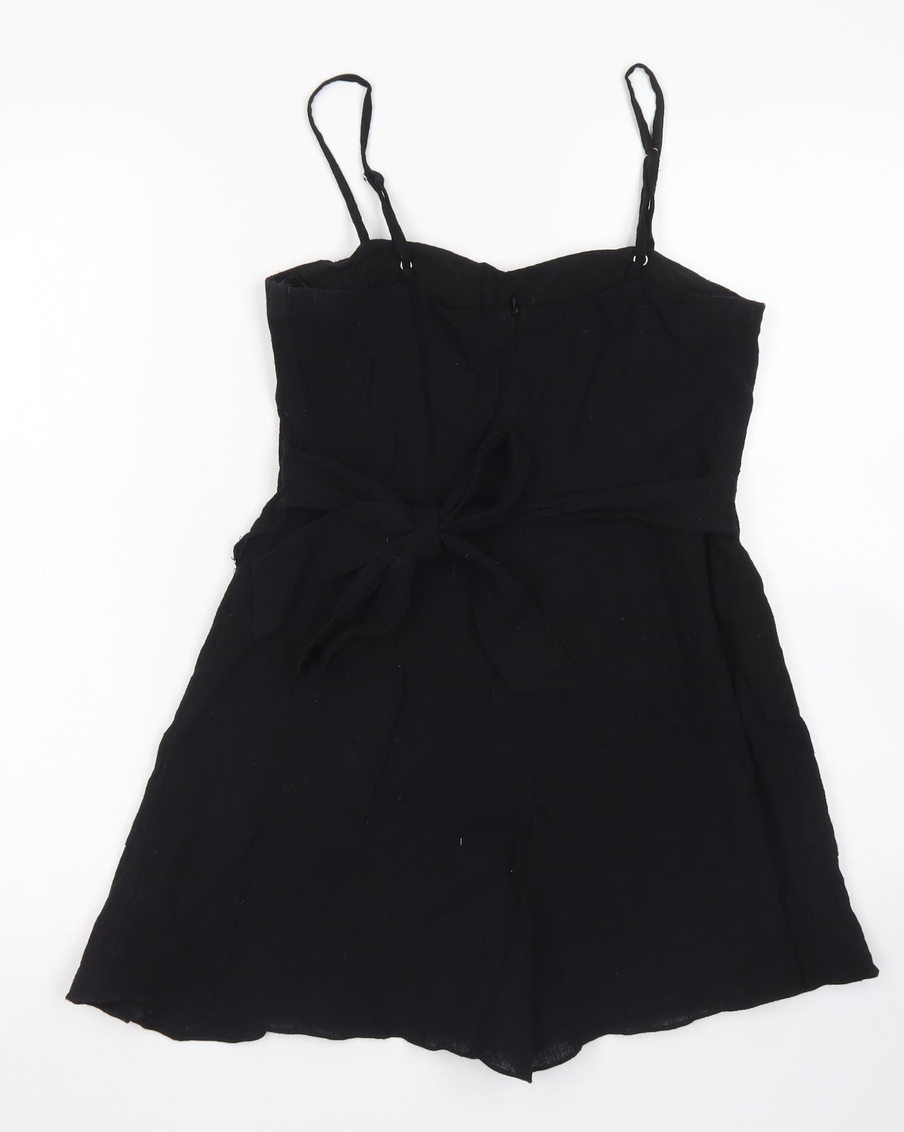Mooloola Womens Black  Cotton Playsuit One-Piece Size 14  Zip