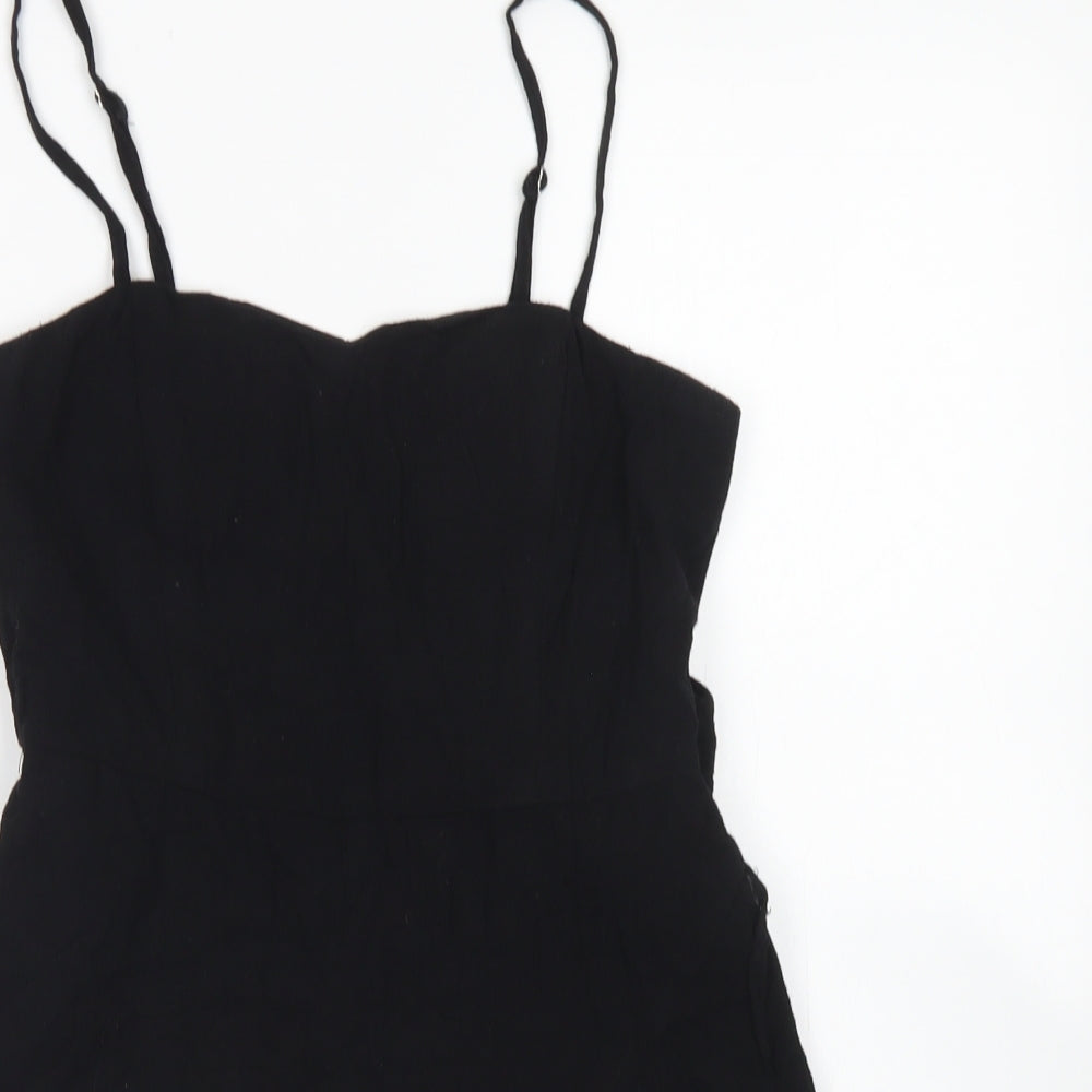 Mooloola Womens Black  Cotton Playsuit One-Piece Size 14  Zip