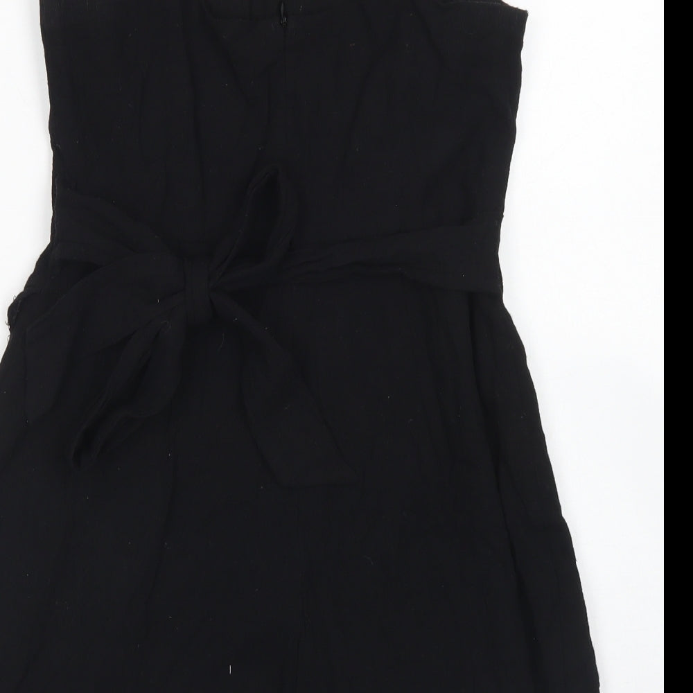 Mooloola Womens Black  Cotton Playsuit One-Piece Size 14  Zip