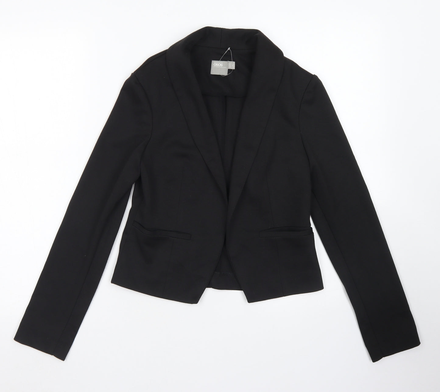 ASOS Womens Black  Polyester Jacket Blazer Size 4