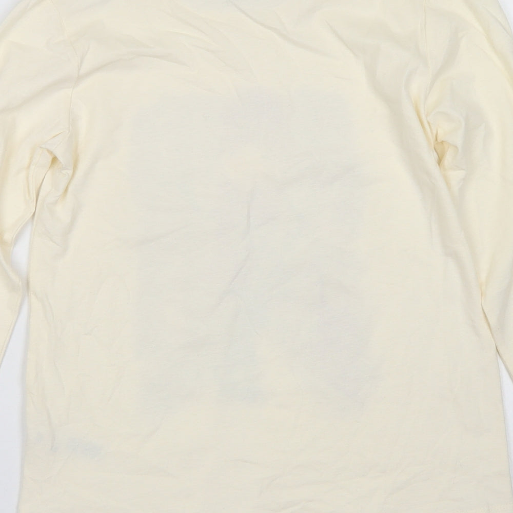Nutmeg Girls Ivory  Cotton Basic T-Shirt Size 12-13 Years Crew Neck