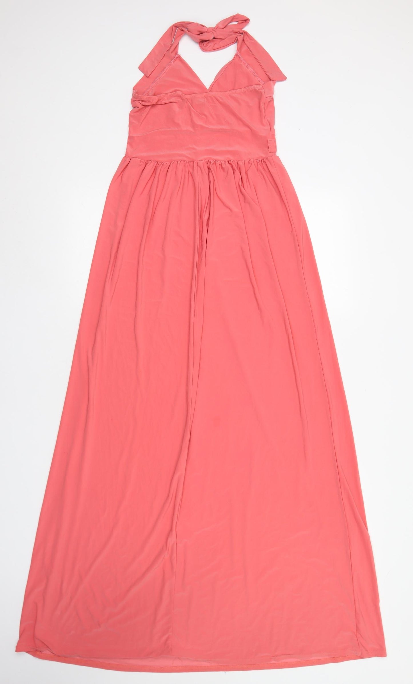 Headgirl Womens Pink  Polyester Maxi  Size S  Halter Tie