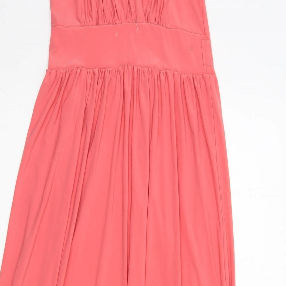 Headgirl Womens Pink  Polyester Maxi  Size S  Halter Tie