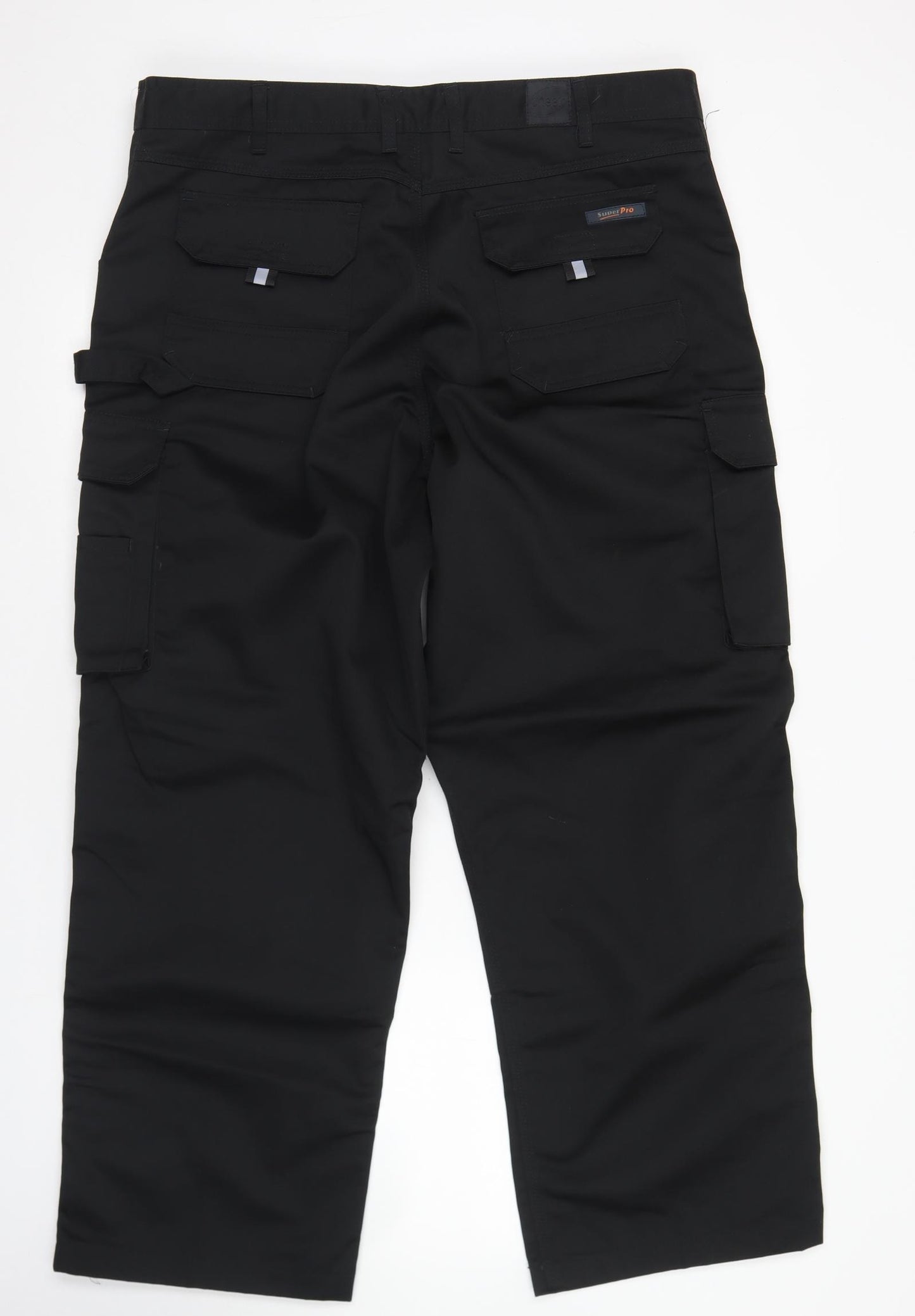 Uneek Mens Black  Polyester Carpenter Trousers Size 40 in L27 in Regular Button