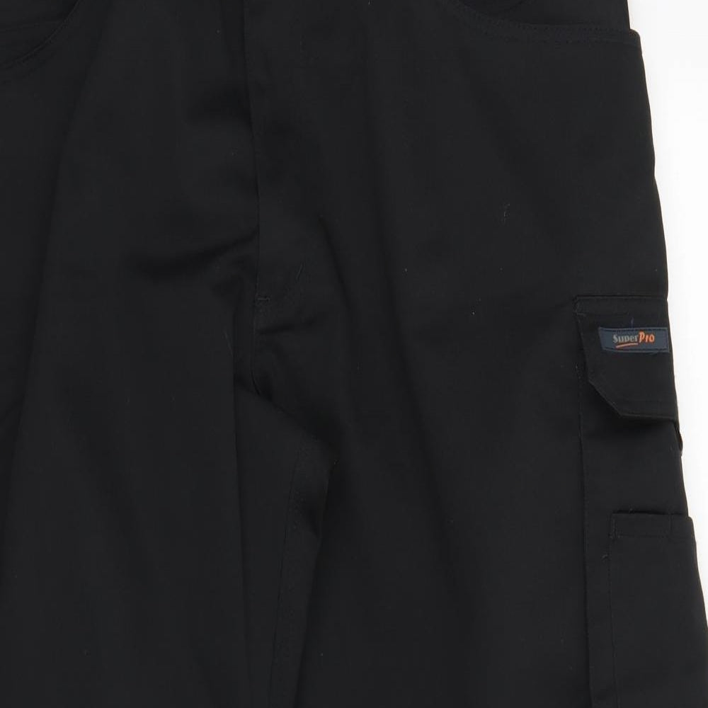 Uneek Mens Black  Polyester Carpenter Trousers Size 40 in L27 in Regular Button