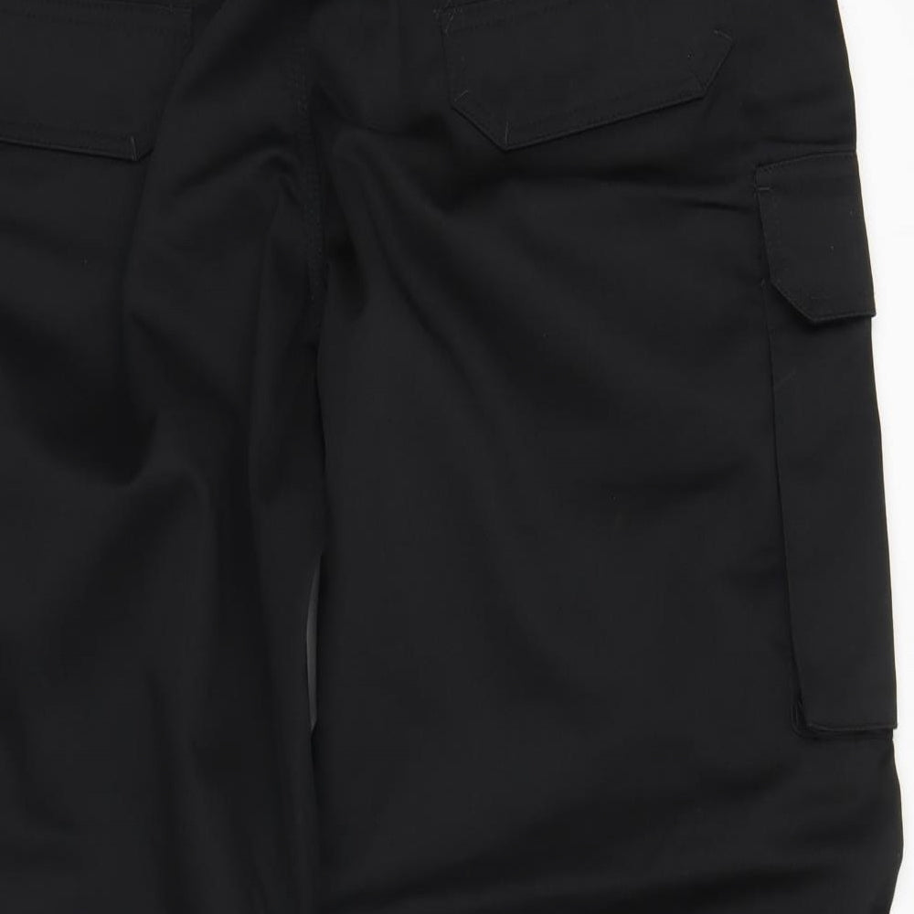 Uneek Mens Black  Polyester Carpenter Trousers Size 40 in L27 in Regular Button