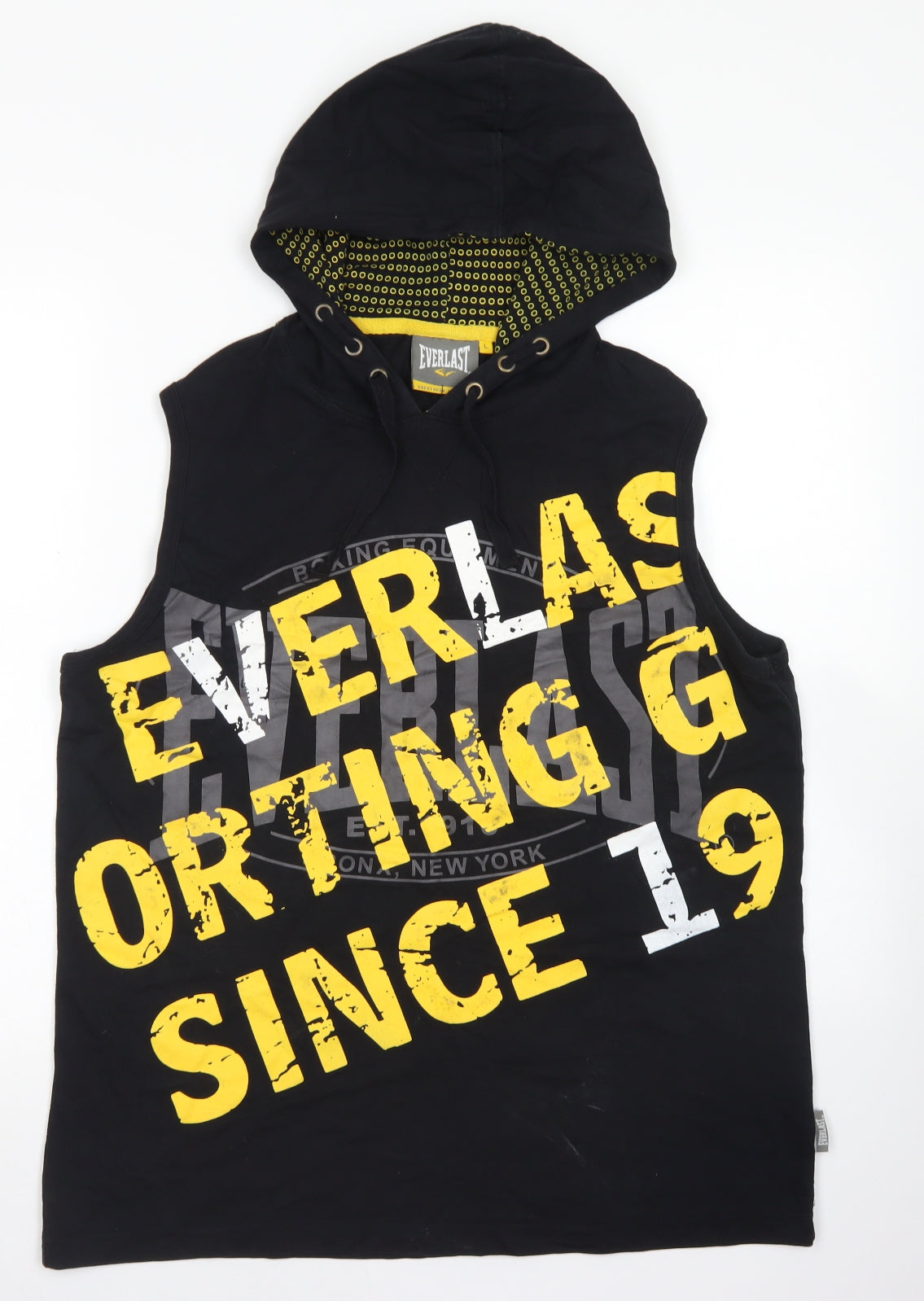 Everlast Mens Black  Cotton Pullover Hoodie Size L