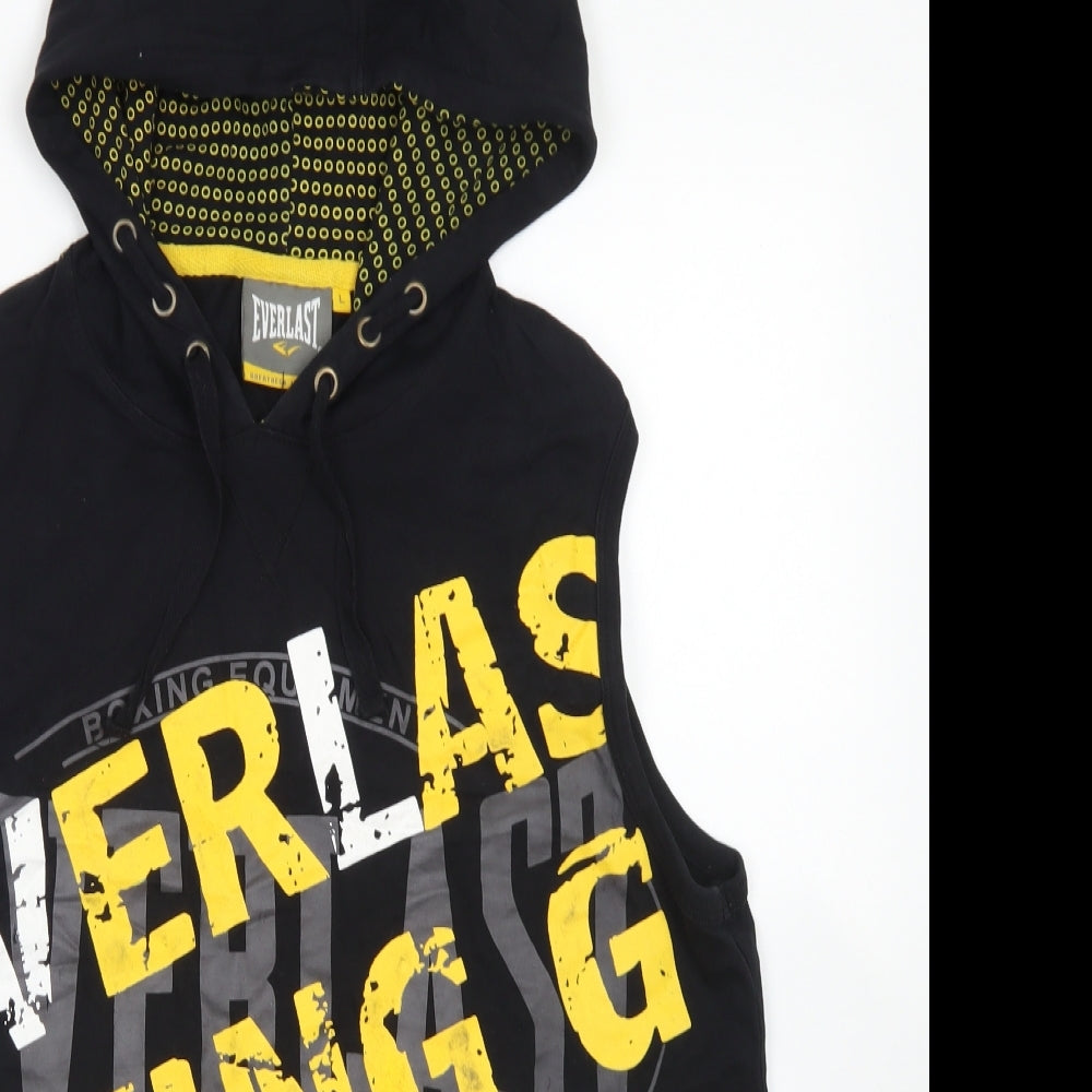 Everlast Mens Black  Cotton Pullover Hoodie Size L