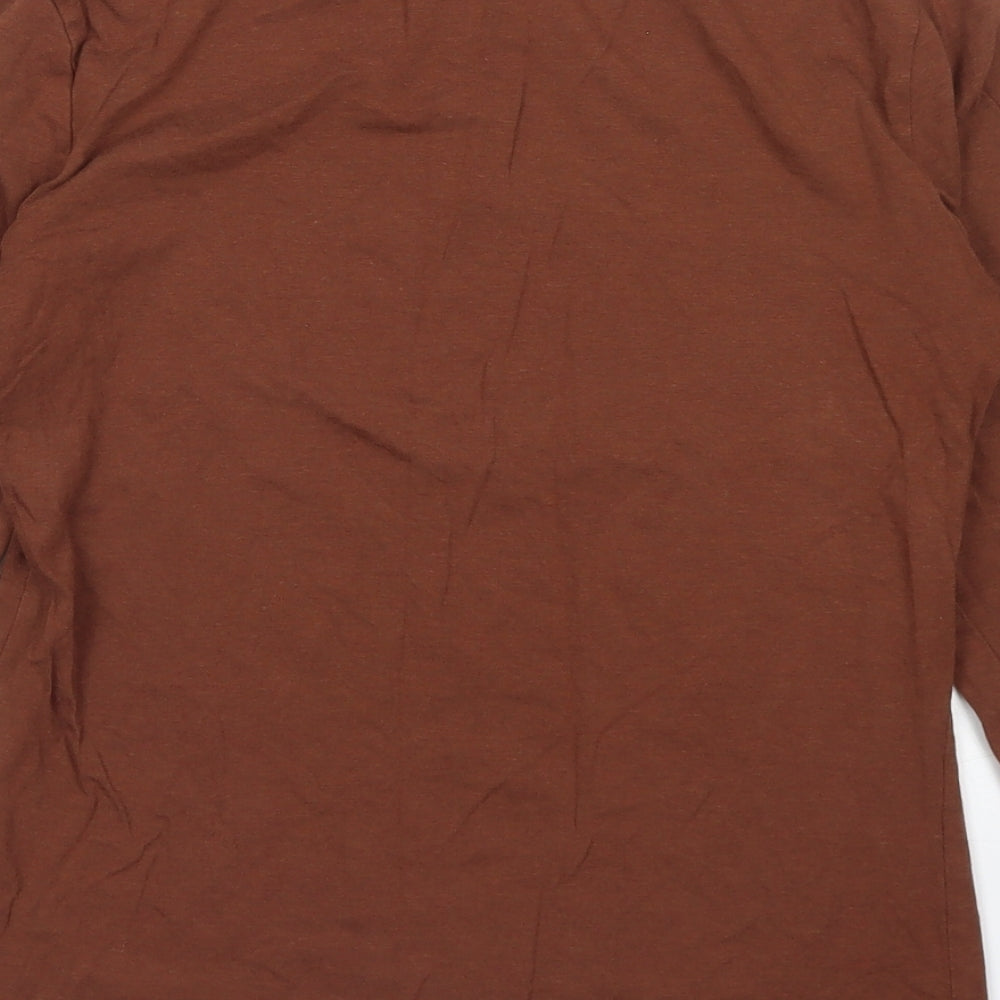 TU Womens Brown  Cotton Basic T-Shirt Size 12 Crew Neck