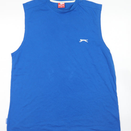 Slazenger Mens Blue  Polyester Basic Tank Size XL Crew Neck