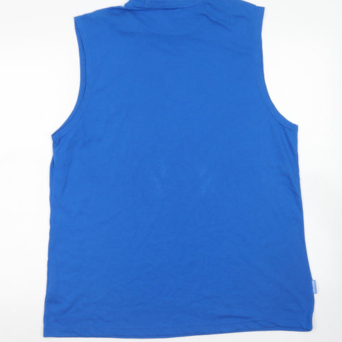 Slazenger Mens Blue  Polyester Basic Tank Size XL Crew Neck