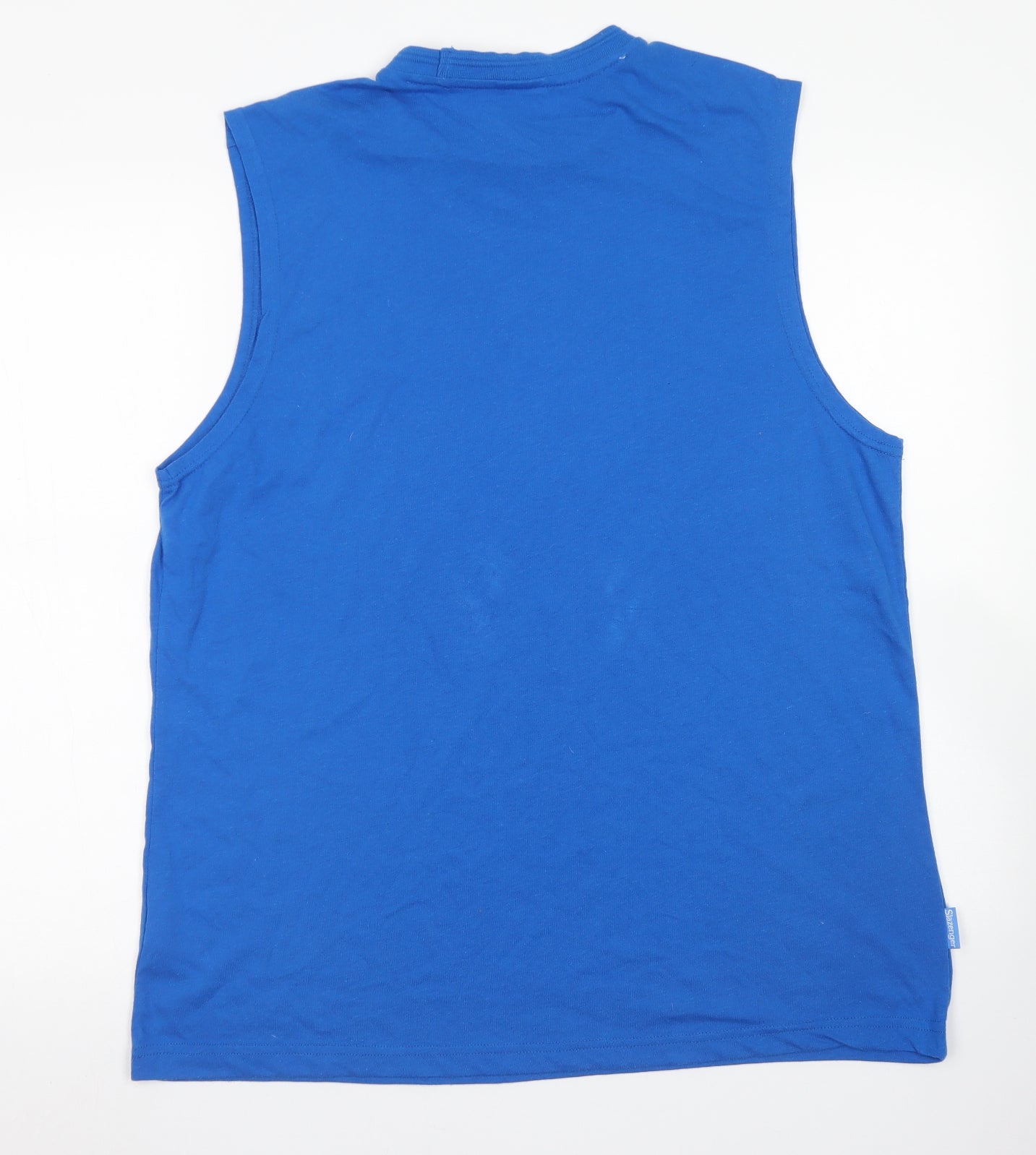 Slazenger Mens Blue  Polyester Basic Tank Size XL Crew Neck