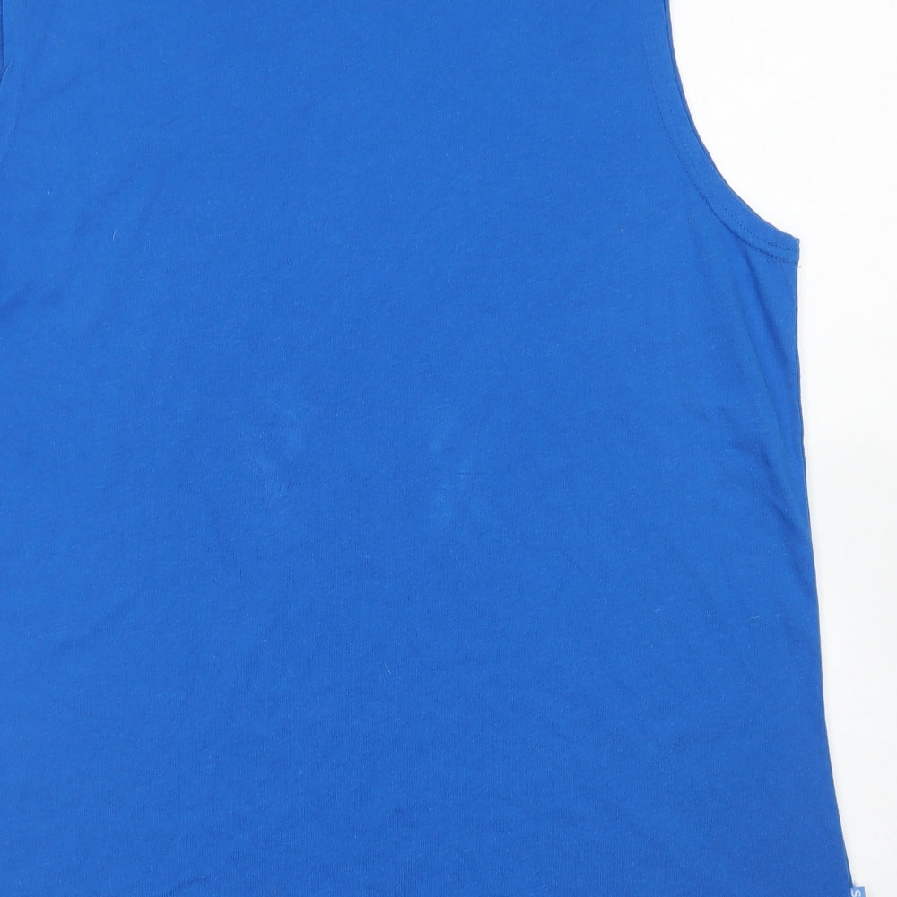 Slazenger Mens Blue  Polyester Basic Tank Size XL Crew Neck