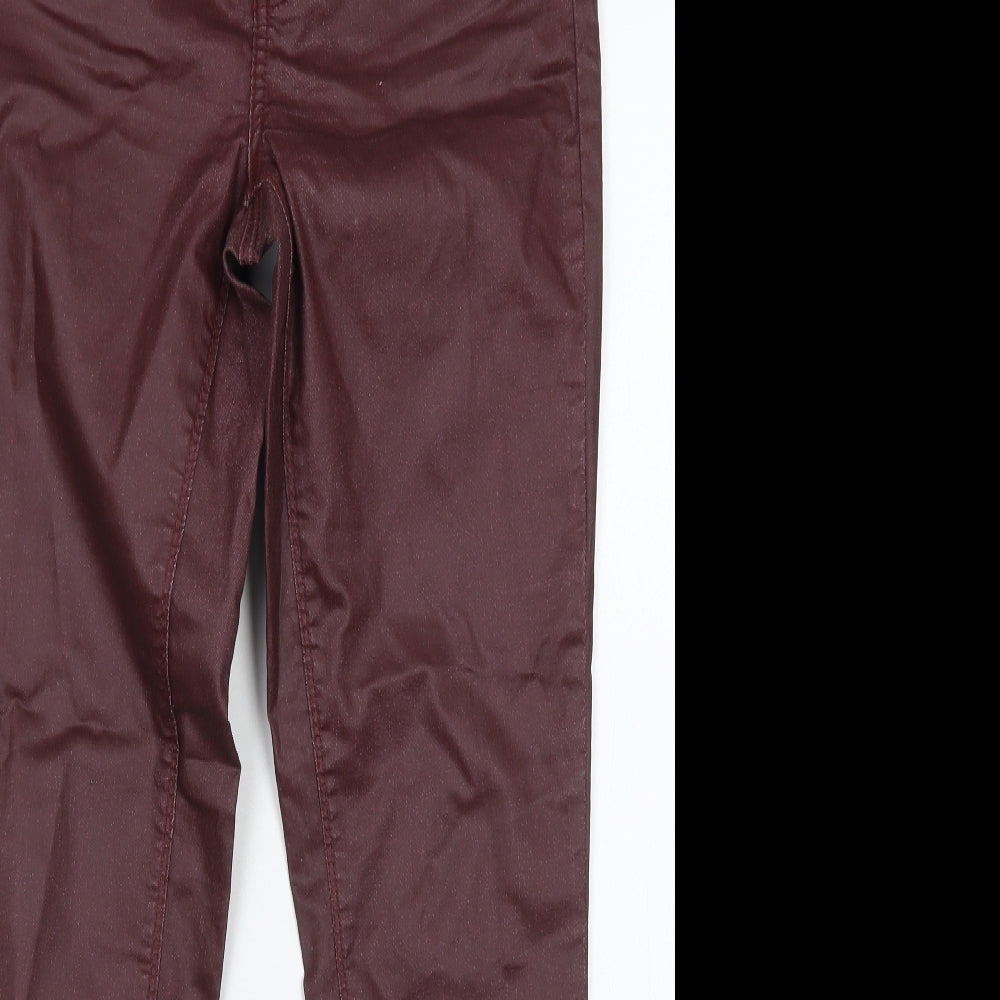 Warehouse Womens Purple  Cotton Skinny Jeans Size 12 L29 in Regular Button