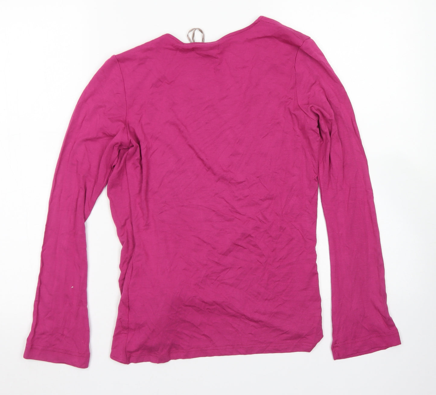 Loungerie Womens Pink  Viscose Wrap T-Shirt Size S V-Neck
