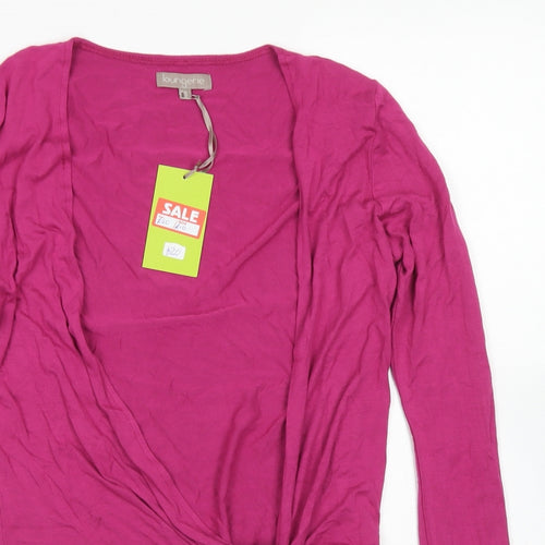 Loungerie Womens Pink  Viscose Wrap T-Shirt Size S V-Neck