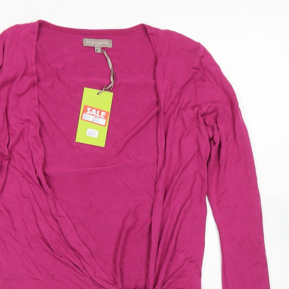 Loungerie Womens Pink  Viscose Wrap T-Shirt Size S V-Neck