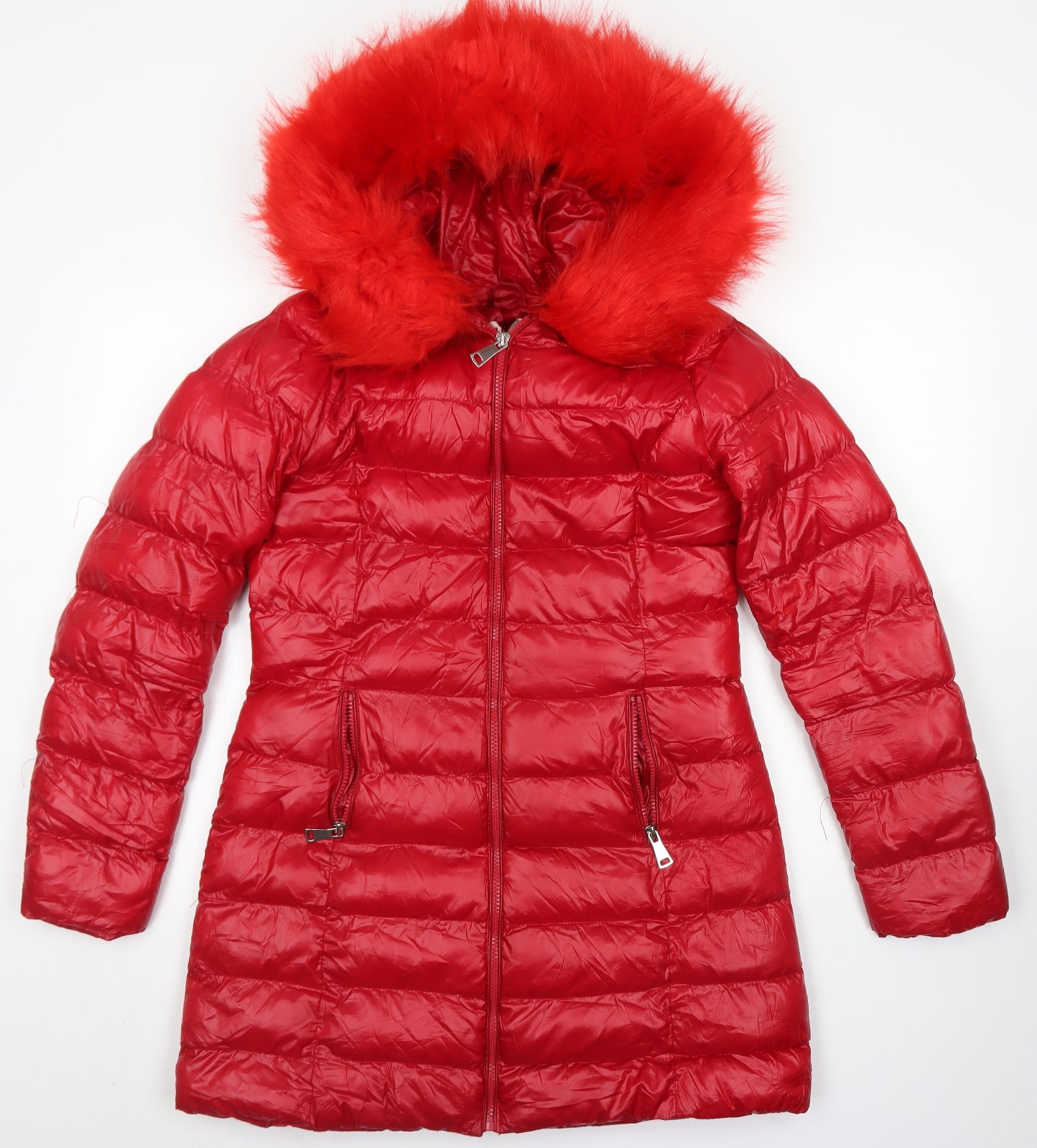 Zac & Zoe Womens Red   Parka Coat Size M  Zip