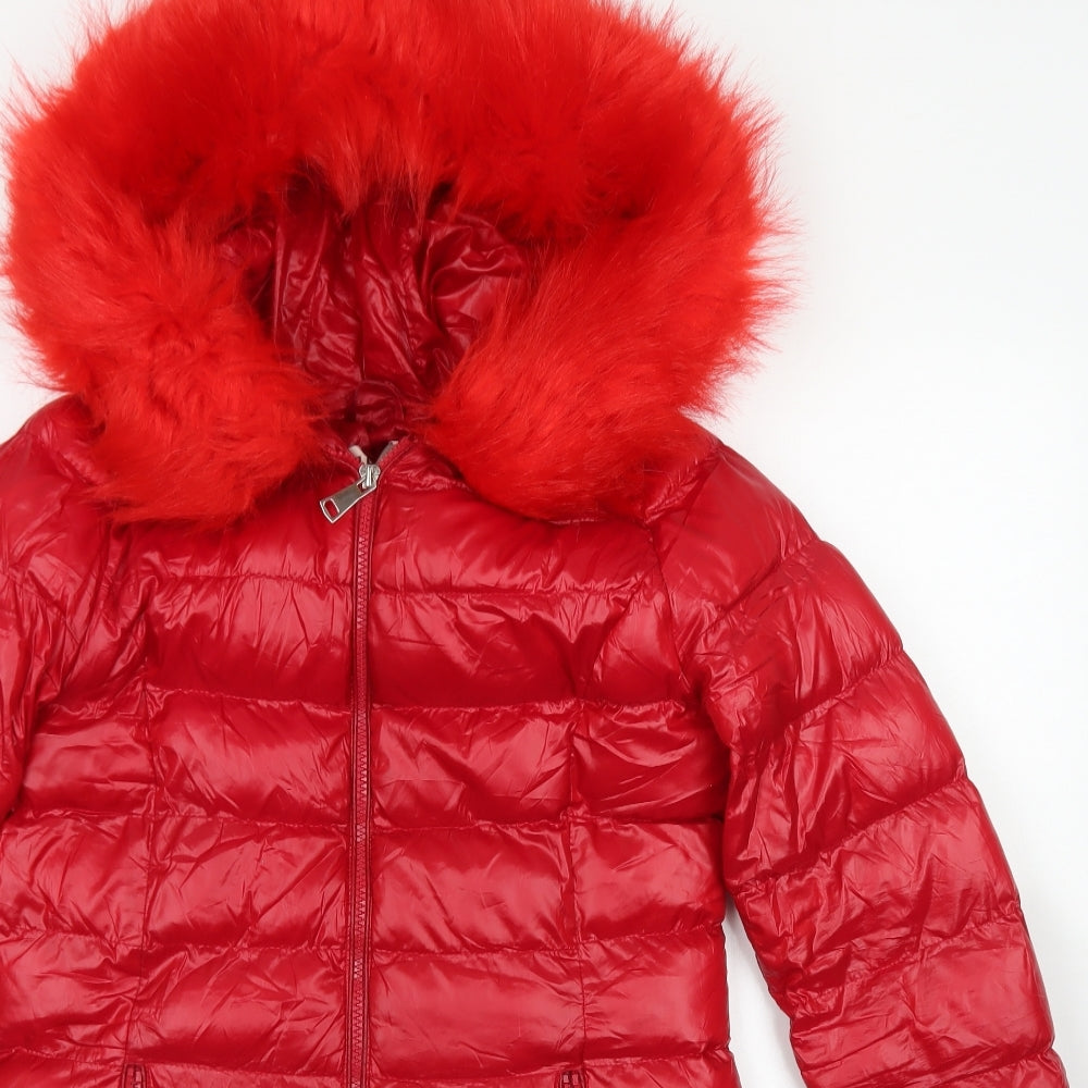 Zac & Zoe Womens Red   Parka Coat Size M  Zip