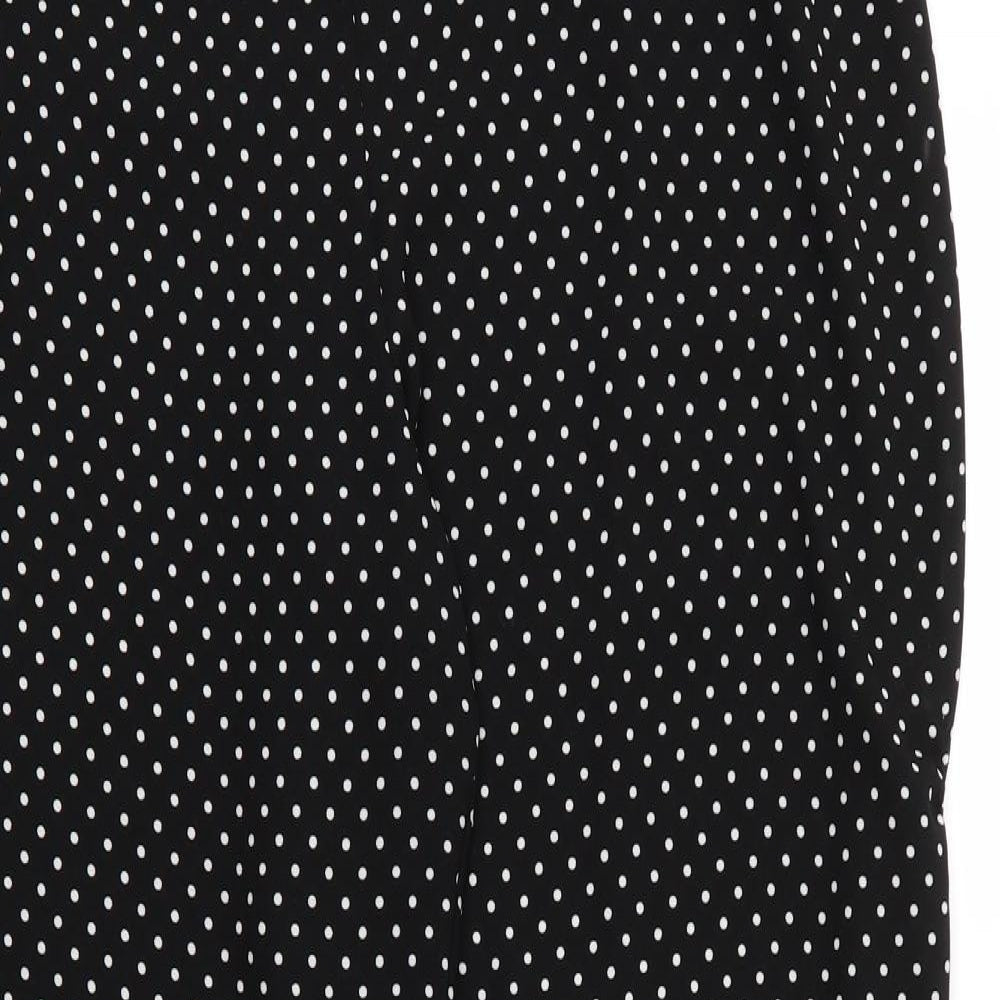 M&Co Womens Black Polka Dot Polyester Capri Trousers Size 20 L29 in Regular Drawstring
