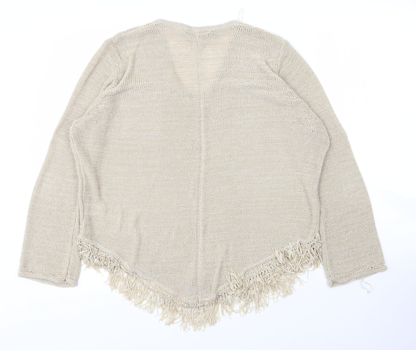 essence Womens Beige V-Neck  Viscose Pullover Jumper Size 22