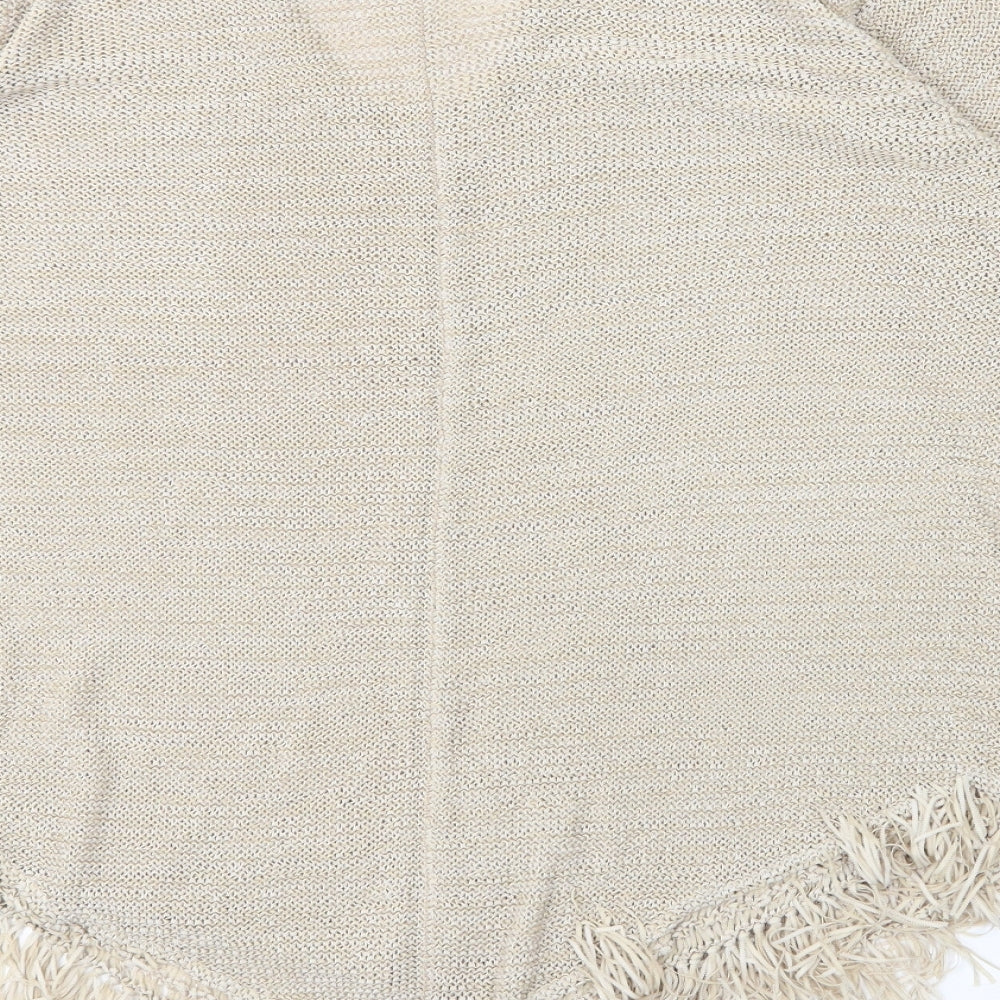 essence Womens Beige V-Neck  Viscose Pullover Jumper Size 22
