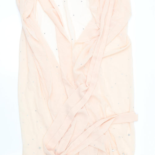 PRETTYLITTLETHING Womens Pink  Polyester Shift  Size 10  V-Neck  - Cape