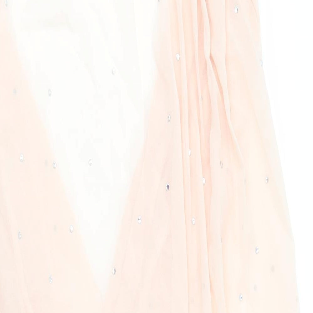 PRETTYLITTLETHING Womens Pink  Polyester Shift  Size 10  V-Neck  - Cape