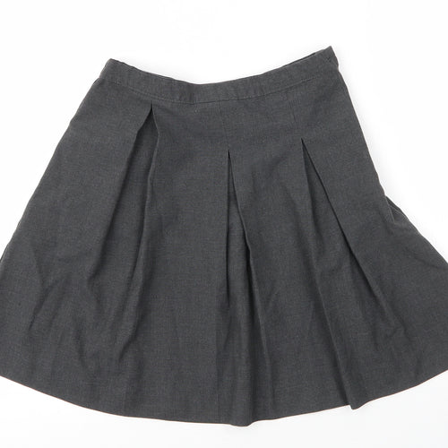 Very Girls Grey  Viscose Pleated Skirt Size 11 Years  Regular Zip