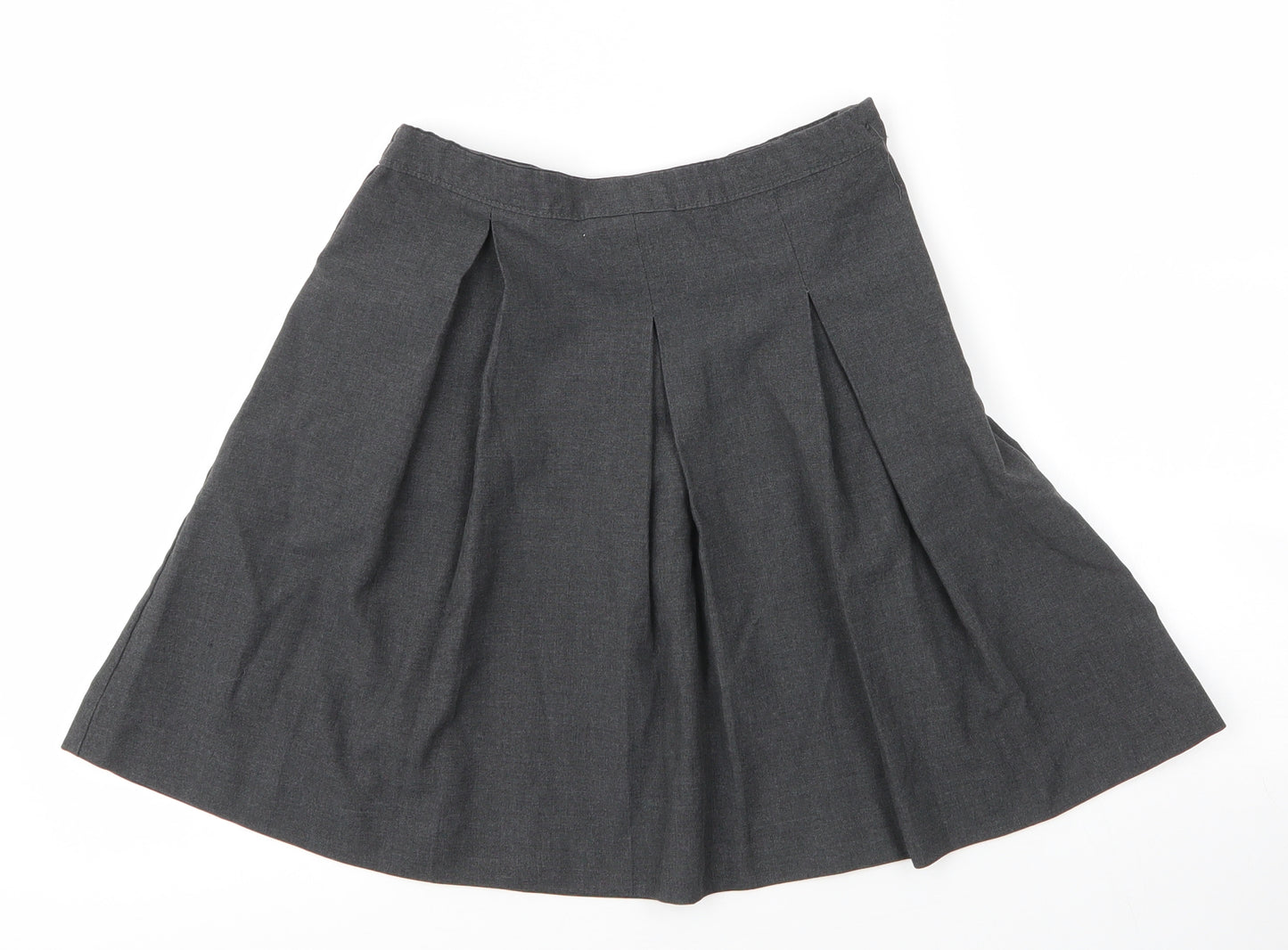 Very Girls Grey  Viscose Pleated Skirt Size 11 Years  Regular Zip