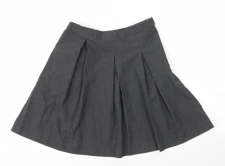Very Girls Grey  Viscose Pleated Skirt Size 11 Years  Regular Zip